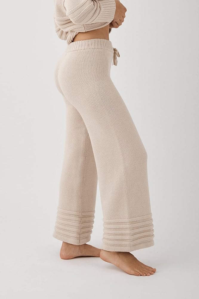 Famulily Womens Cute Solid Color Pajamas Pants Cozy Ribbed